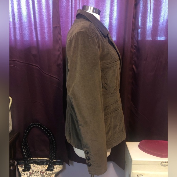 Lady Hathaway Velvet Cotton Button Blazer Jacket Chocolate Brown - Picture 4 of 10